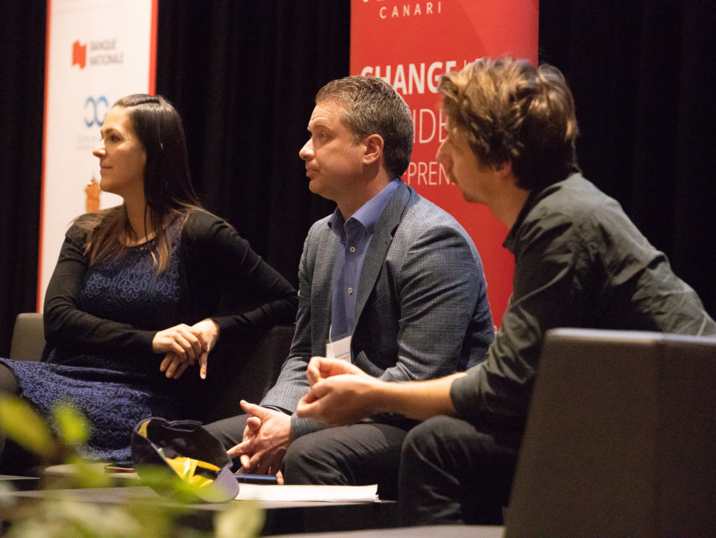 Martin Deschêne, Marc-Antoine Legault et Marie-Ève Poirier du Groupe Legault